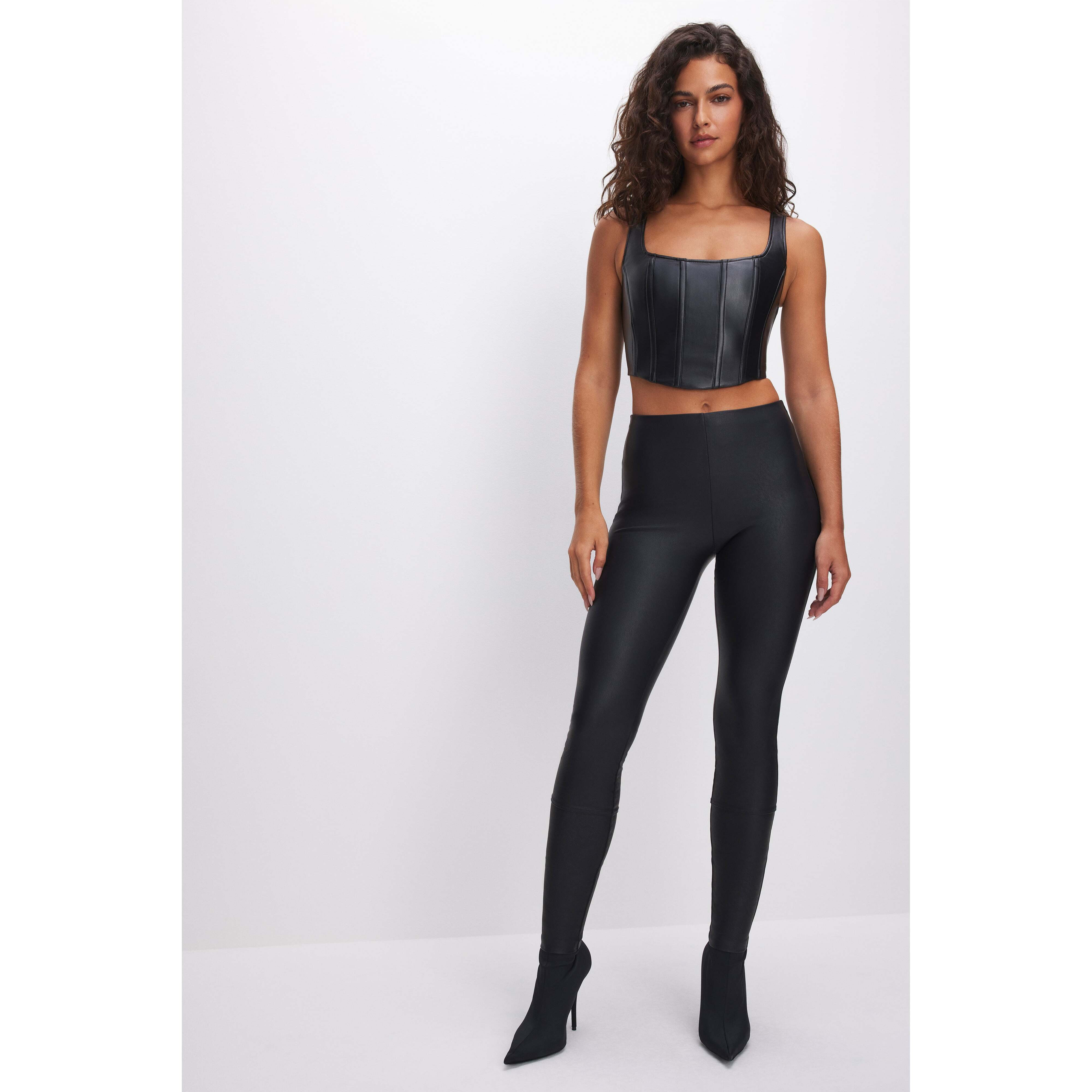 Women's Good Waist Faux Leather Leggings | Black, Size Small | Good American by KhloÃ© Kardashian | Good American