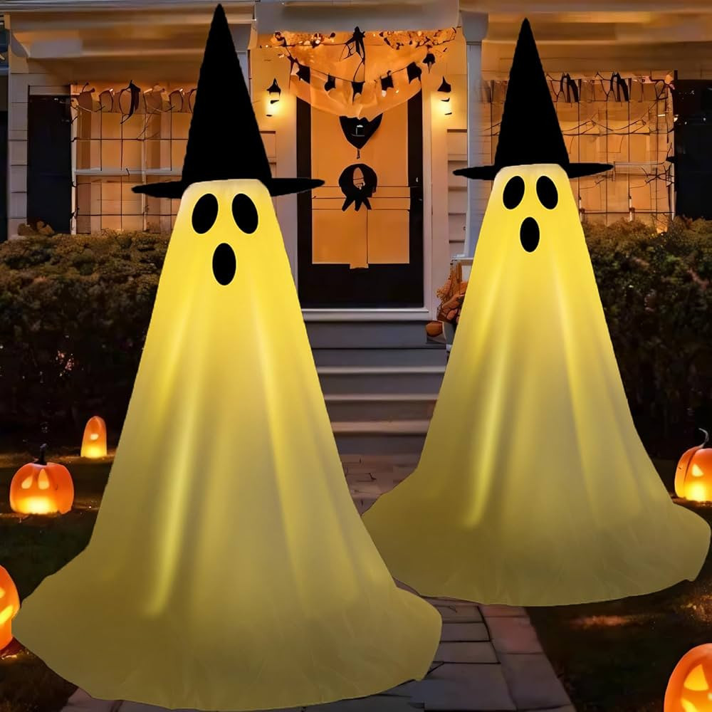 Halloween Light Up Ghost Kit - 2 Pack DIY Halloween Decorations Spooky Ghost Decor with 20 LED Li... | Amazon (US)