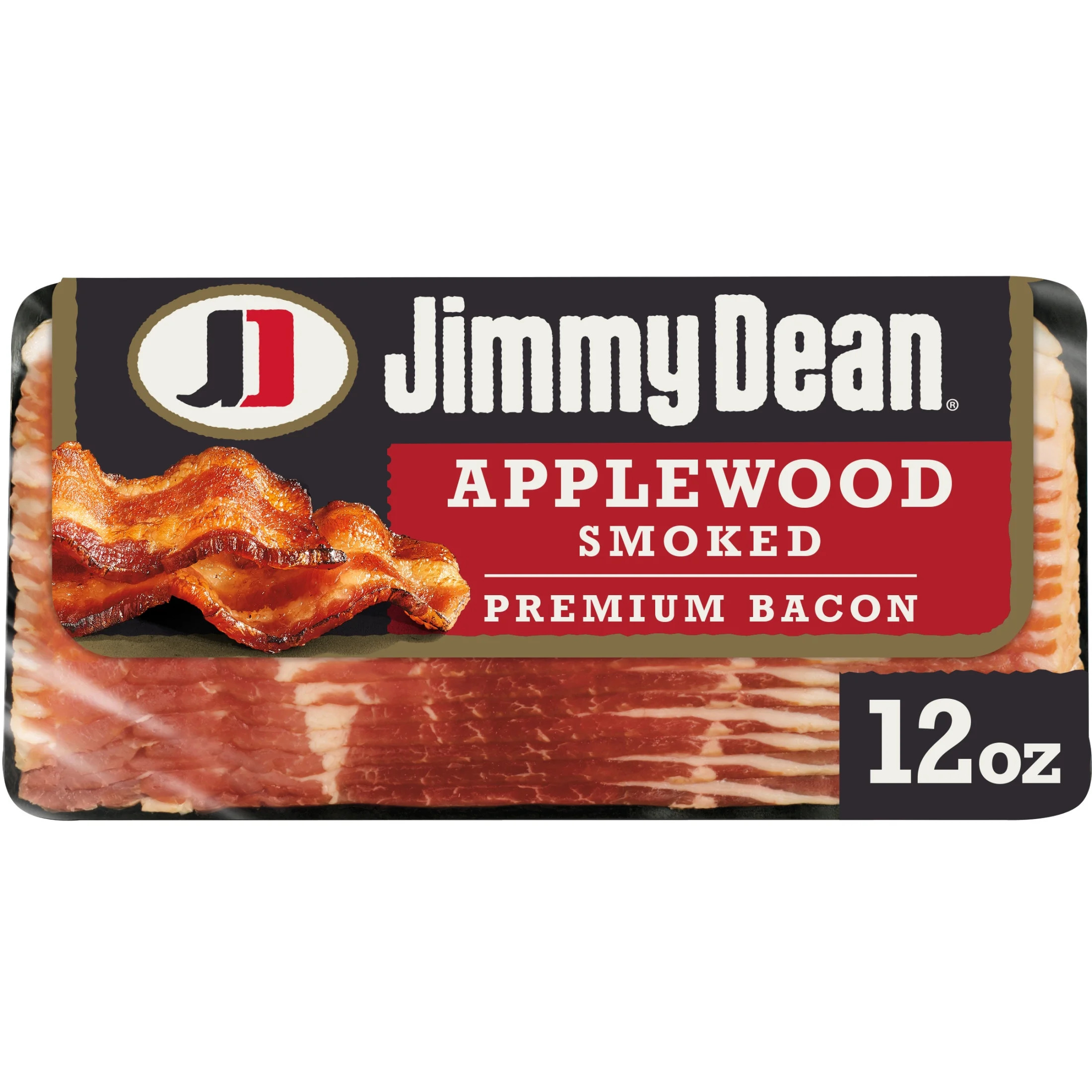Jimmy Dean Premium Applewood Smoked Refrigerated Bacon, 12 oz | Walmart (US)