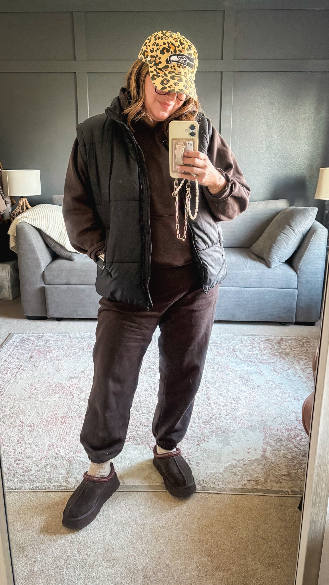 Today’s ootd:
GAP sweatshirt (L) 
GAP sweatpants (L)
Amazon vest (L)
Ugg Tazz 

#LTKOver40 #LTKMidsize #LTKSaleAlert