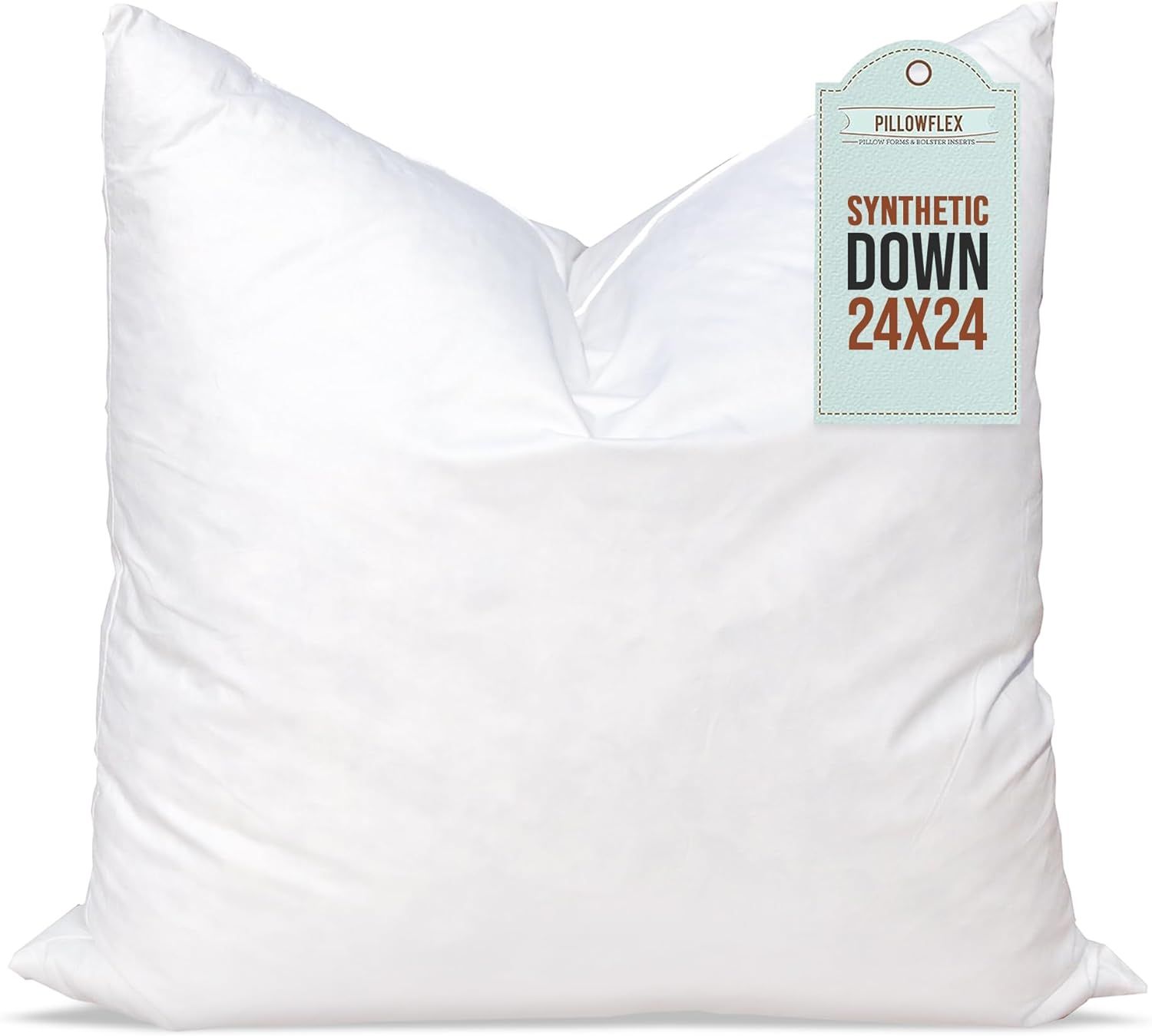 Pillowflex Synthetic Down Pillow Insert - 24x24 Down Alternative Pillow, Large Euro Pillow Square... | Amazon (US)