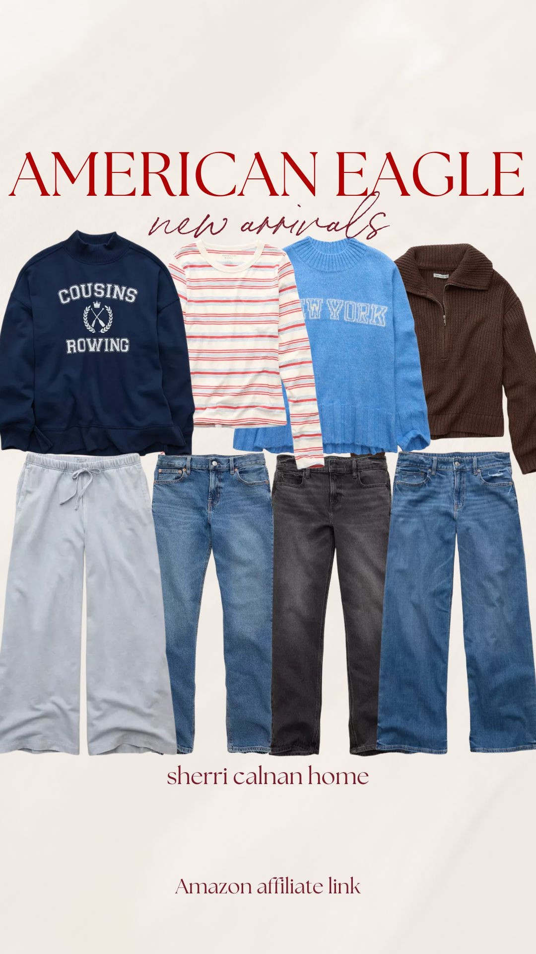American Eagle new arrivals, women’s coastal inspired outfit, women’s American eagle jeans, viral American eagle sweater, ae fashion finds, sherricalnnhome

#LTKFindsUnder100 #LTKFindsUnder50 #LTKootd