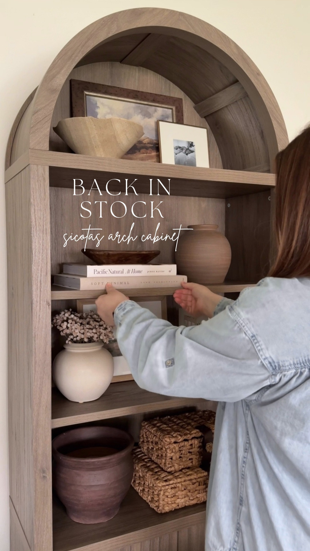 It’s BACK! 🤎 This arched bookcase cabinet is finally back in stock, and it’s still one of my favorite furniture finds. I love the oversized arch, warm wood tone, and all the space for styling + hidden storage below. It has such a beautiful custom look without the custom price tag!

#LTKHome