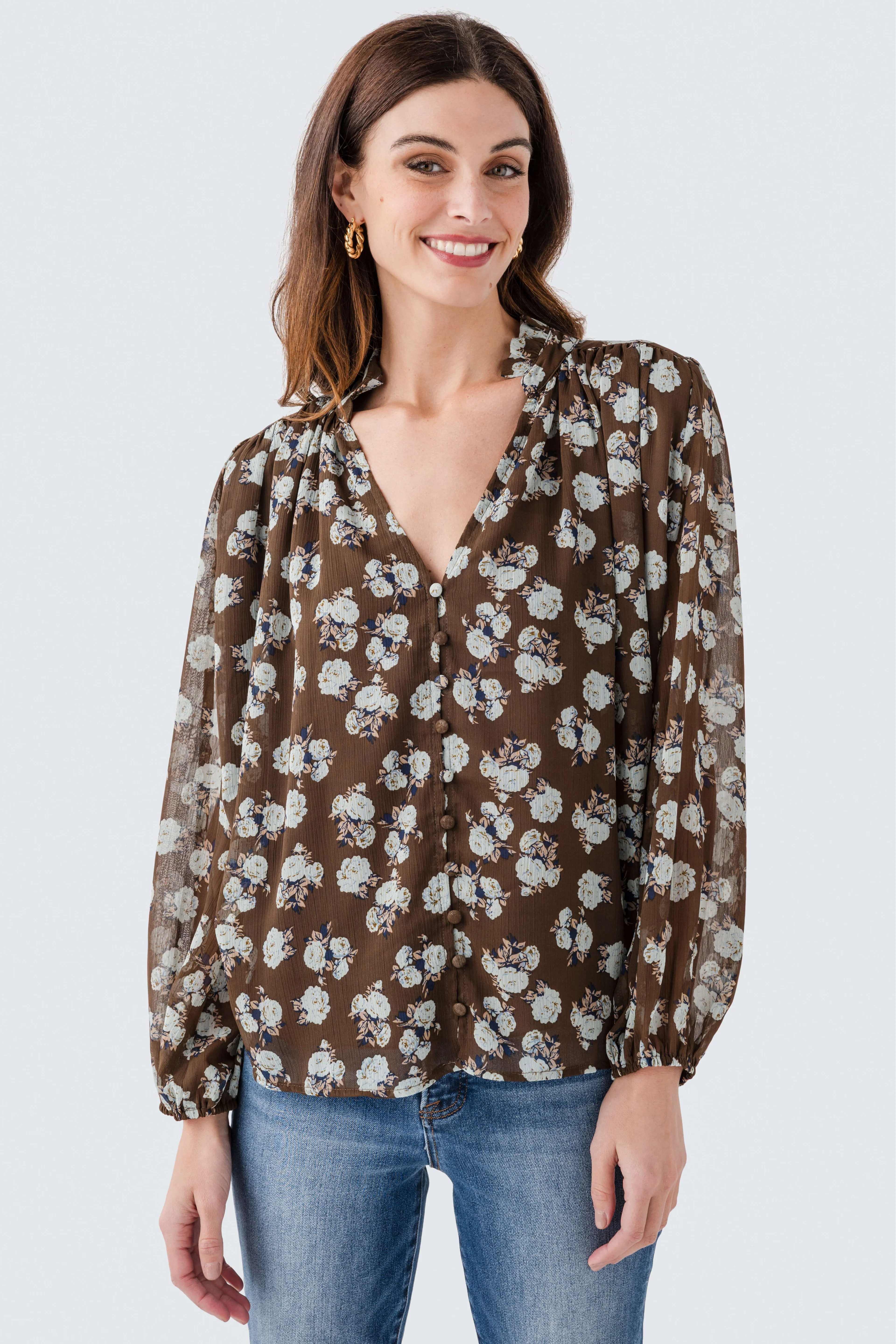 Fate Printed Button Front Top | Social Threads