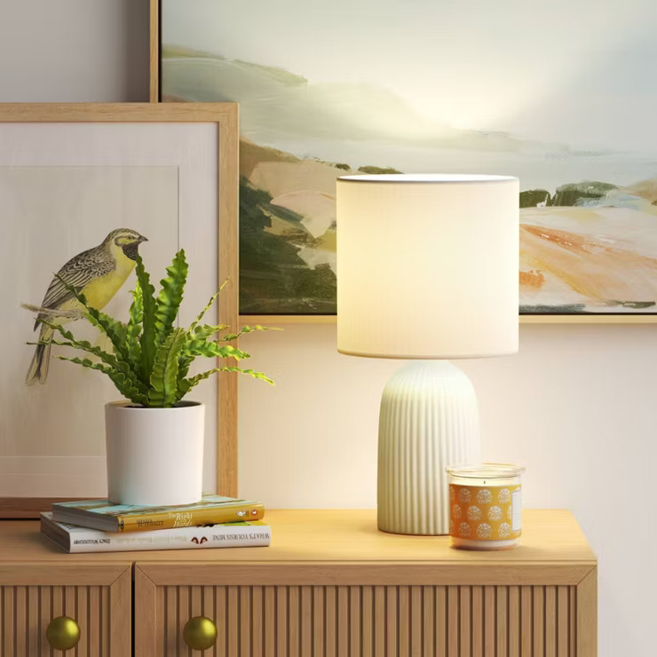Fluted Ceramic Mini Table Lamp - Threshold™ | Target