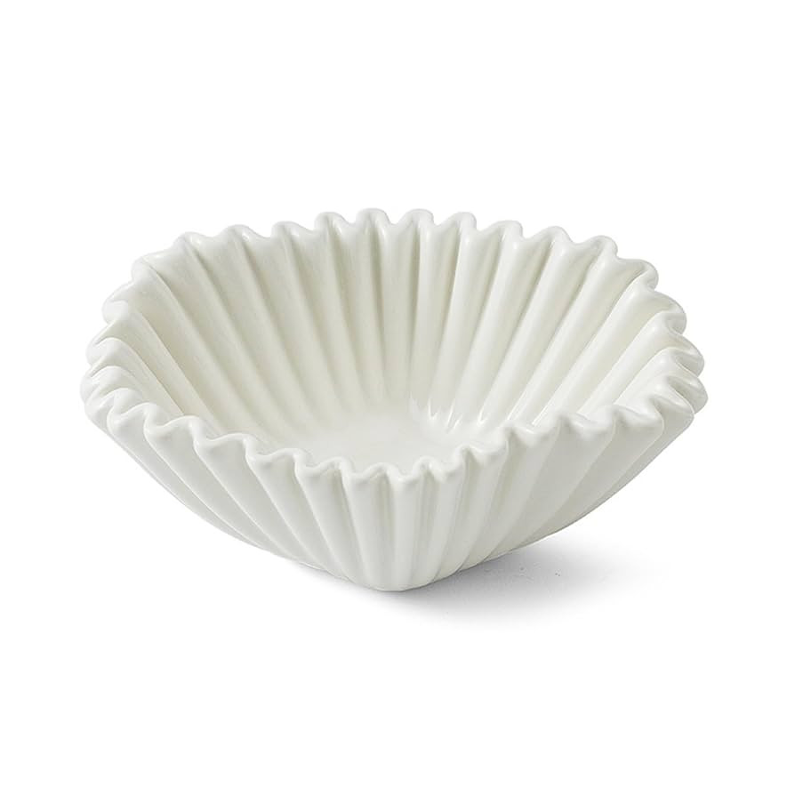 Ceramic Decorative Bowl,White Modern Bowls for Home Decor,Decorative Fruit Bowl for Kitchen Count... | Amazon (US)