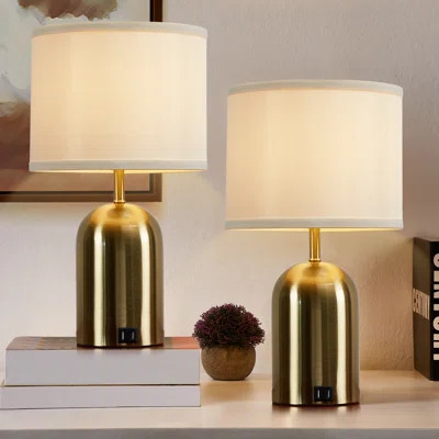 Nawa Table Lamp Set with 2 USB Charging Ports Adjustable Way Dimmable Touch Desk Lamp(Bulbs Included) | Wayfair North America