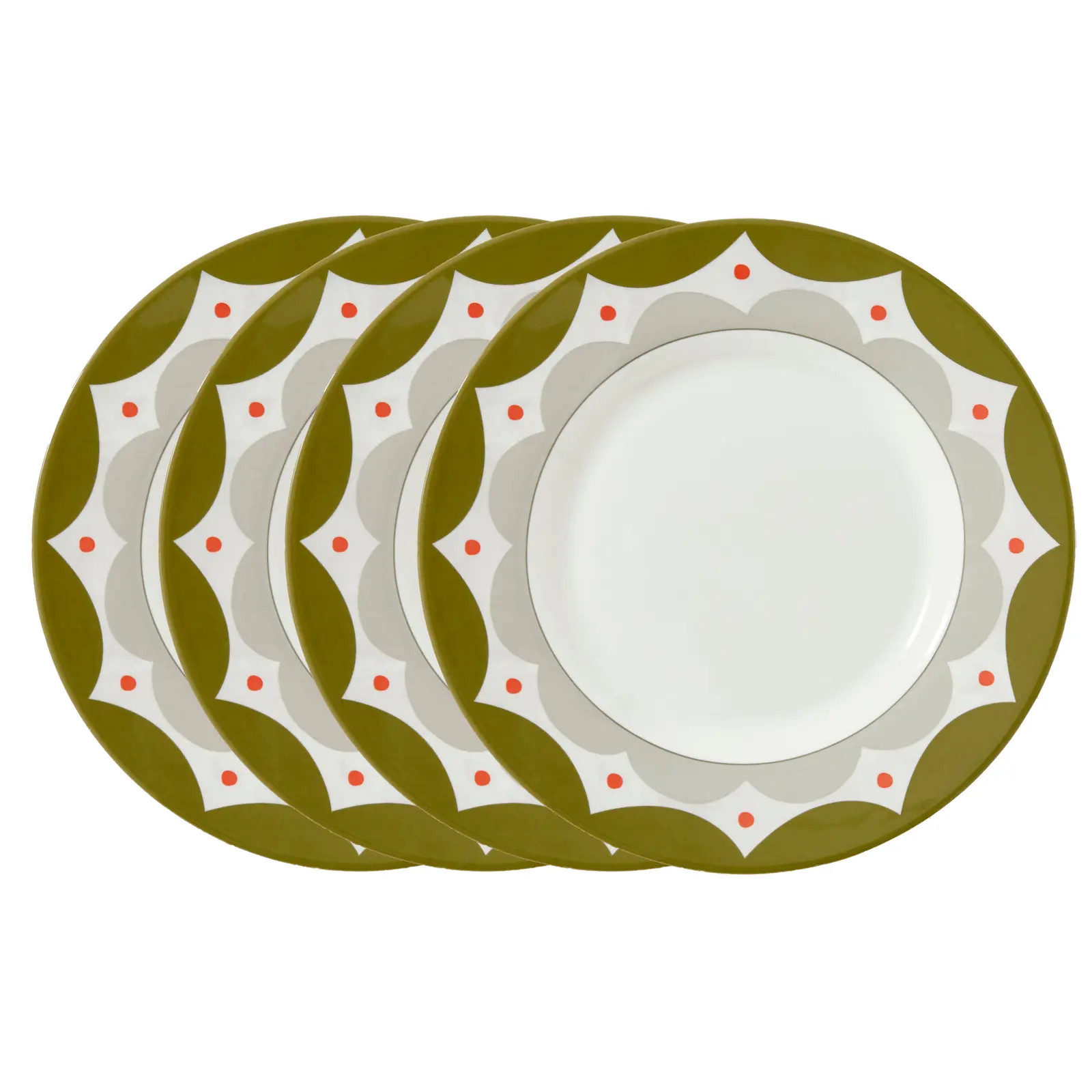 Spode Kit Kemp Geo Geo Salad Plate 8.75", Set of 4 | Chairish