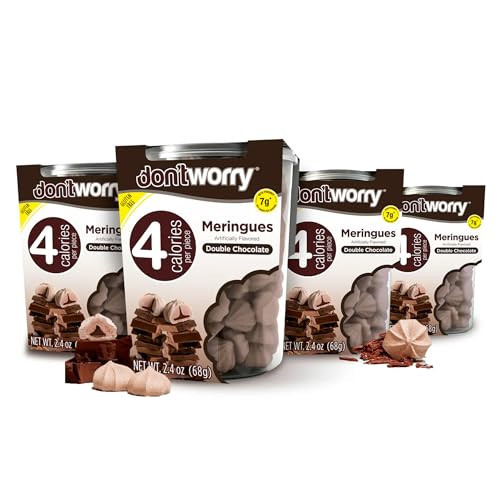 Don't Worry Low Sugar Cookies – Low Calorie Snacks | Keto Friendly Low Sugar Snacks | Chocolate Filled Healthy Meringue Cookies | Meringues Low Carb Dessert for Adults | 4 Pack | Amazon (US)