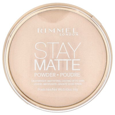 Rimmel London, Stay Matte, Lightweight Mattifying Powder, 011 Creamy Natural, 0.49 oz (14 g) | iHerb