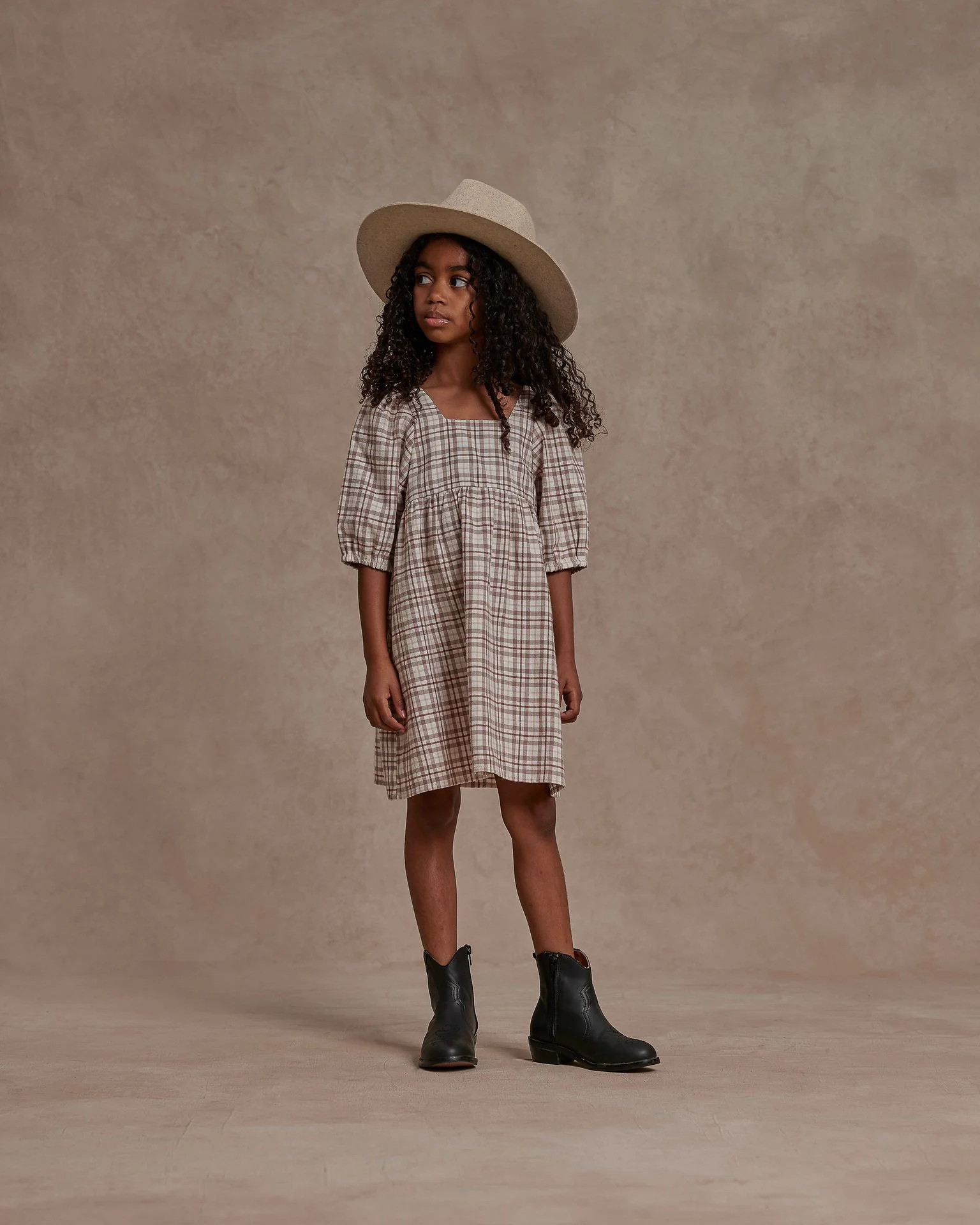gretta babydoll dress || mocha plaid | Rylee + Cru