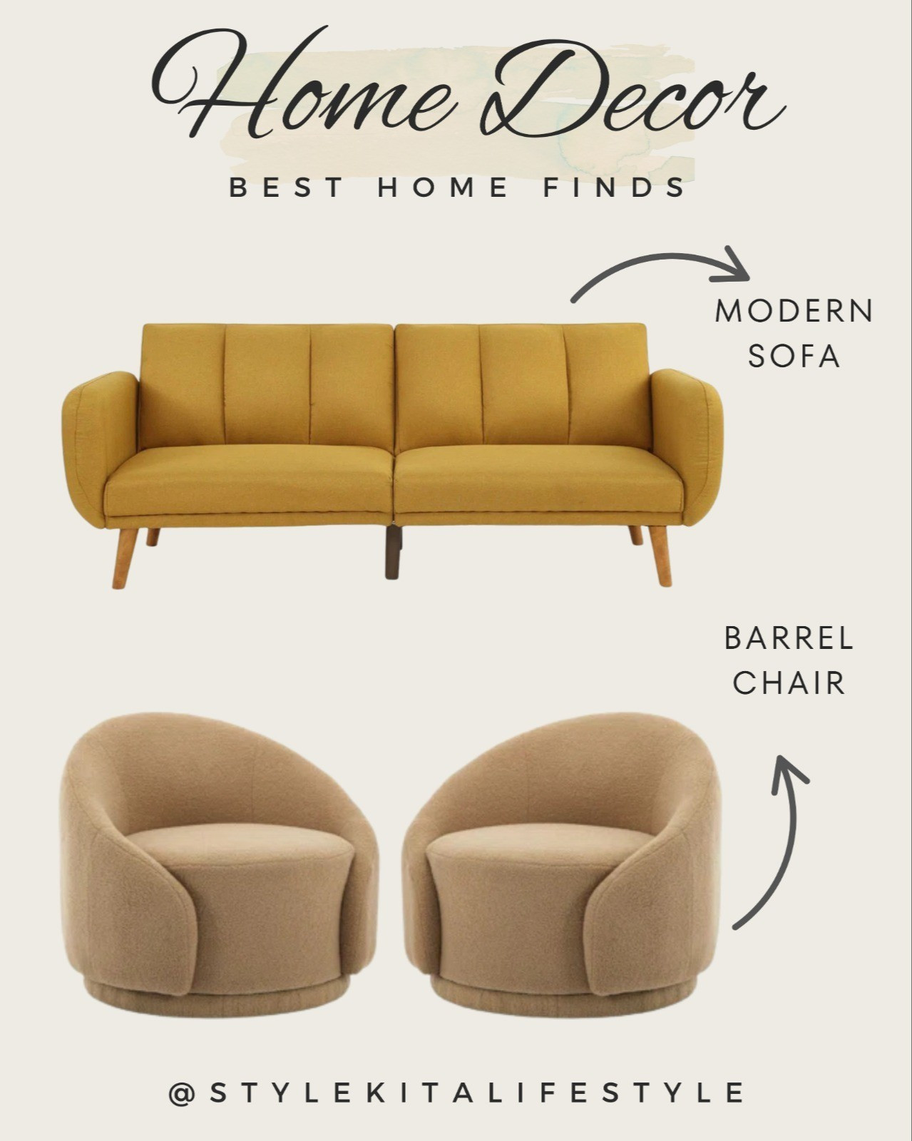 Upgrade your space with this stunning modern sofa and barrel chair combo! Elevate your home decor game with sleek lines and ultimate comfort. Tap to shop the look!  #HomeDecor #ModernLiving #InteriorDesign #ShopTheLook #Furniture #Sofa #BarrelChair

#LTKSaleAlert #LTKHome #LTKActive