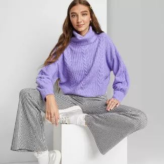 Women's Cropped Turtleneck Pullover Sweater - Wild Fable™ | Target