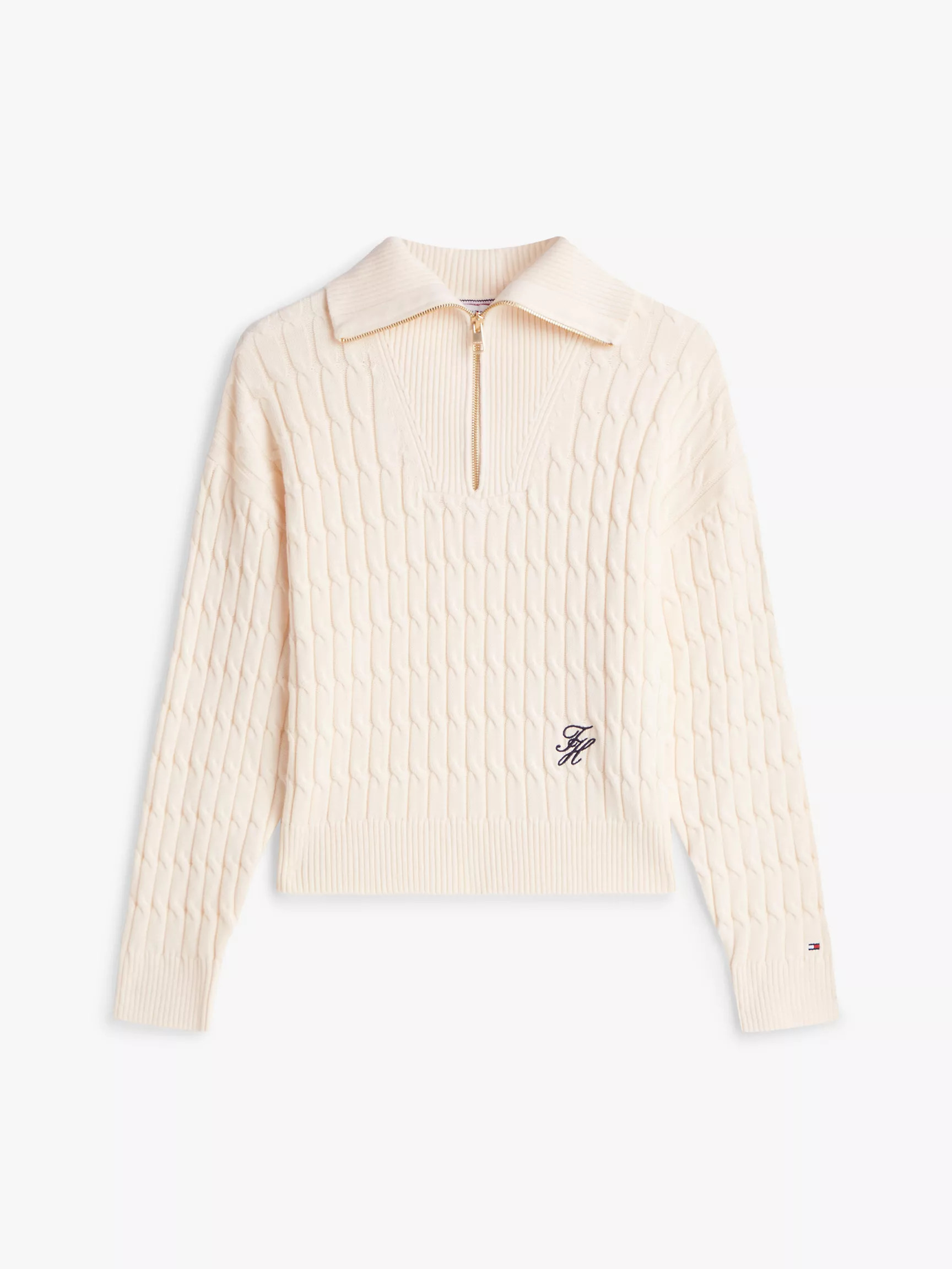 Cable Knit Quarter-Zip Sweater | Tommy Hilfiger | Tommy Hilfiger (US)