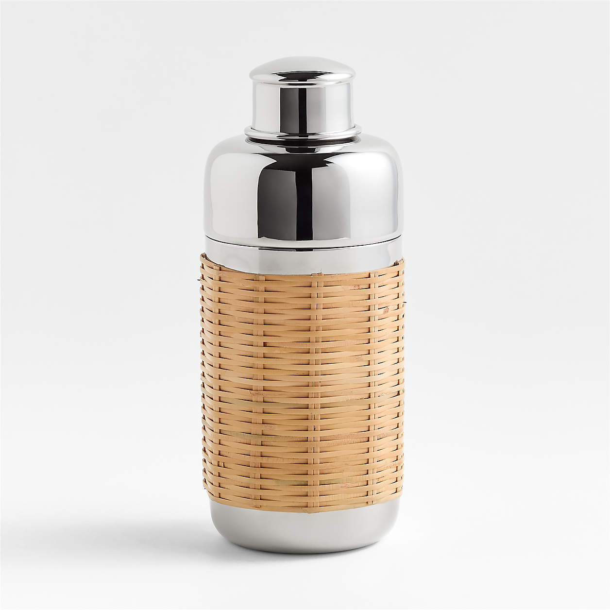 Amici Wicker Cocktail Shaker | Crate & Barrel | Crate & Barrel