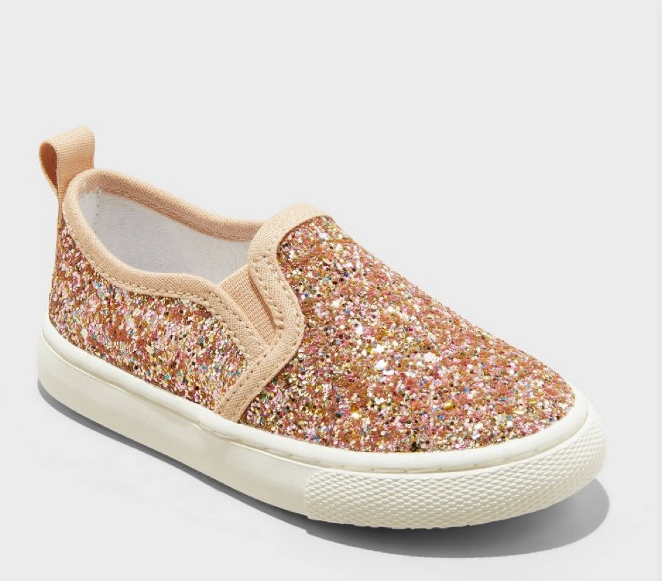 Toddler shoes - sparkle slip on shoes, sizes 5T-12T.  My daughter had a pair of another color and loved them. 

#LTKShoeCrush #under20 #target #toddlergirl #toddlershoes #budgetfriendly 

#LTKKids #LTKFindsUnder50 #LTKStyleTip