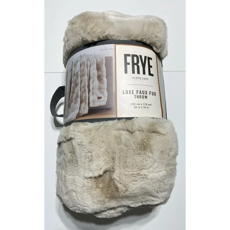 Frye Luxe Faux Fur Throw Blanket (60 in X 70 in) Cream | Walmart (US)