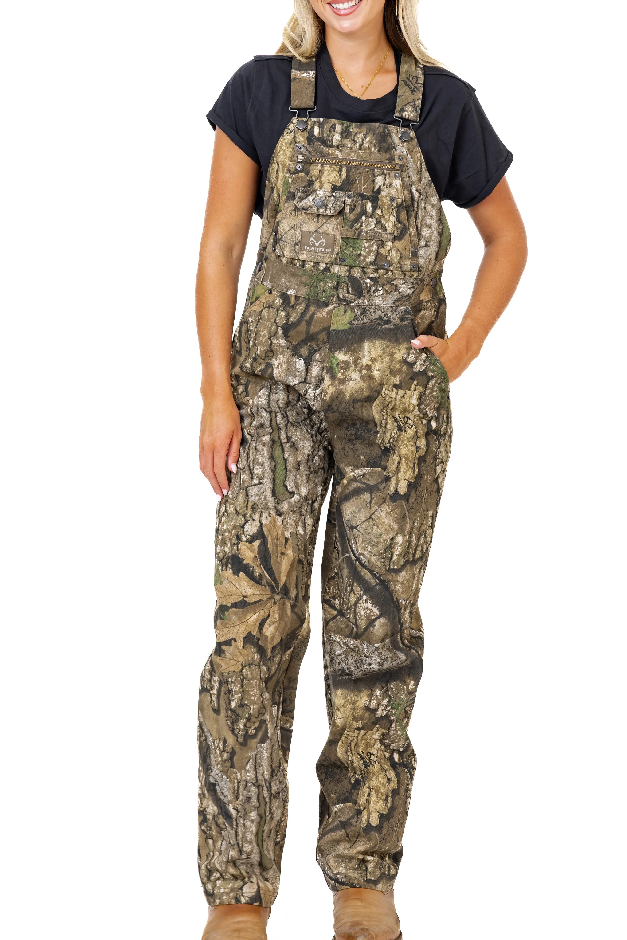 Realtree Women's Camo Hunting Cotton Bib Overalls, All-season Uninsulated Camouflage Bib Overalls... | Walmart (US)