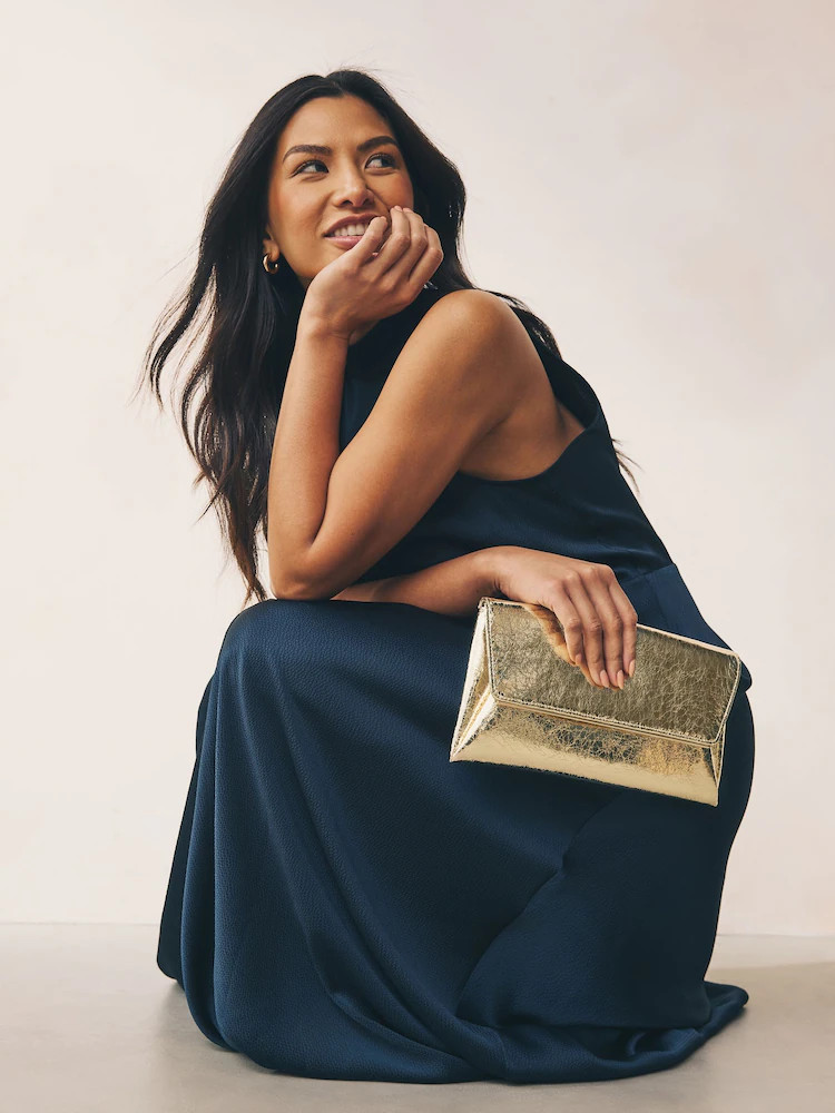 Gold Clutch Bag With Detachable Chain | Next EU