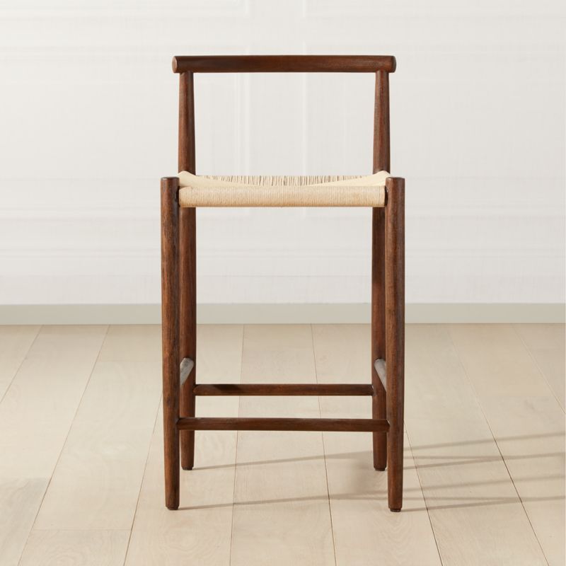 Sable Rush Wood Counter Stool + Reviews | CB2 | CB2