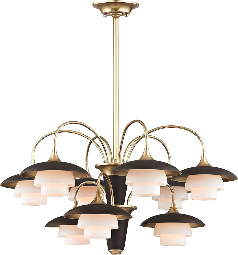 Hudson Valley Lighting 1009-AGB Barron 9 Light Chandelier, Aged Brass, Black | Amazon (US)