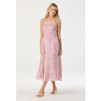 ASTR the Label | Lahela Smocked Midi Dress in Pink plaid | Size XL | ASTR The Label (US)
