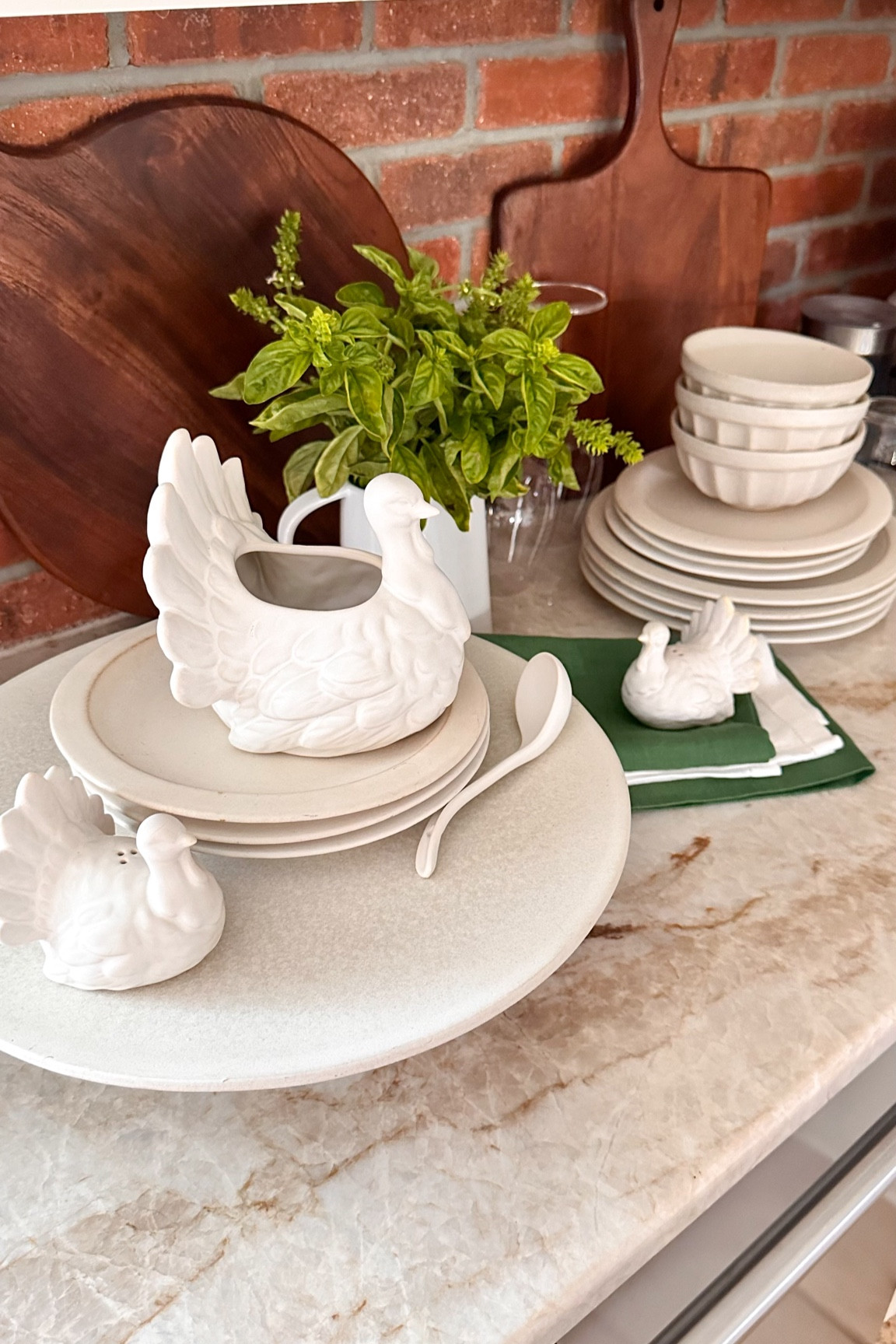 Pottery Barn Figural turkey gravy boat . Pottery Bam salt and pepper shakers . Turkey stoneware 
#ltk #ltkfinds