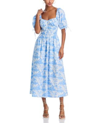 Palm Toile Midi Dress - Exclusive | Bloomingdale's (US)