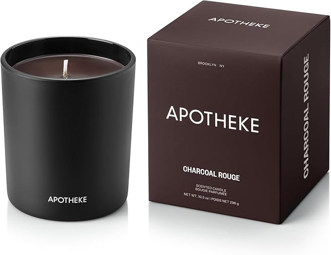 Apotheke Scented Candles for Home, Charcoal Rouge - 10.5 oz Long-Lasting Soy Wax Jar Candle - 60-... | Amazon (US)