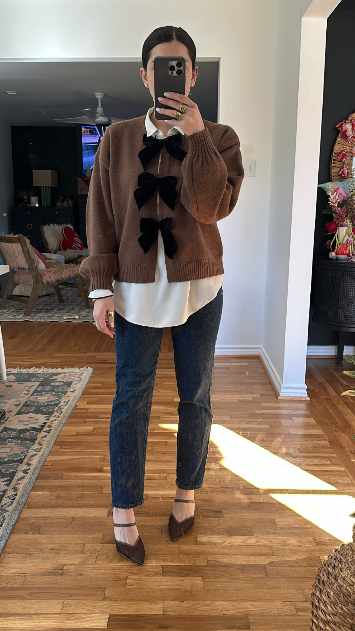 Obsessed with this brown and black bow combo 🤎 🖤 this look is perfect for any work event, mom event, night out with the hubs or in my case, church Sunday! 

#LTKFindsUnder50 #LTKStyleTip #LTKWorkwear