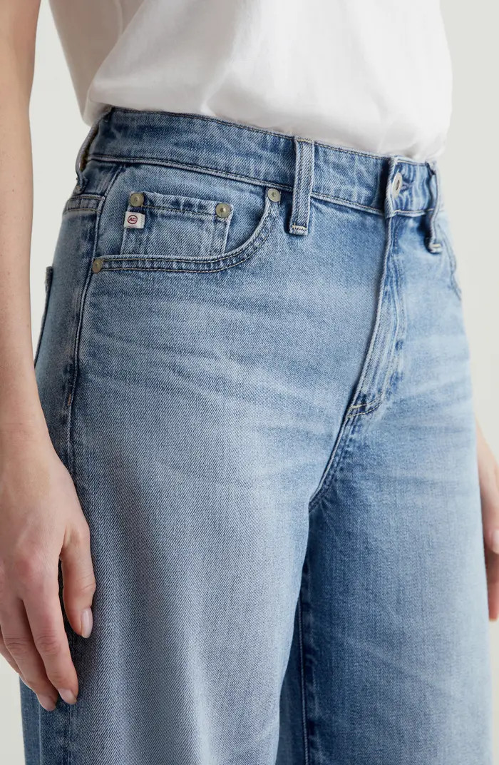 AG Saige Raw Hem Ankle Wide Leg Jeans | Nordstrom | Nordstrom