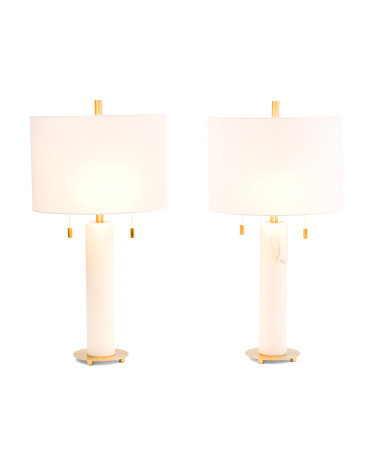 26in 2pk Dual Pull Marble Table Lamps | TJ Maxx