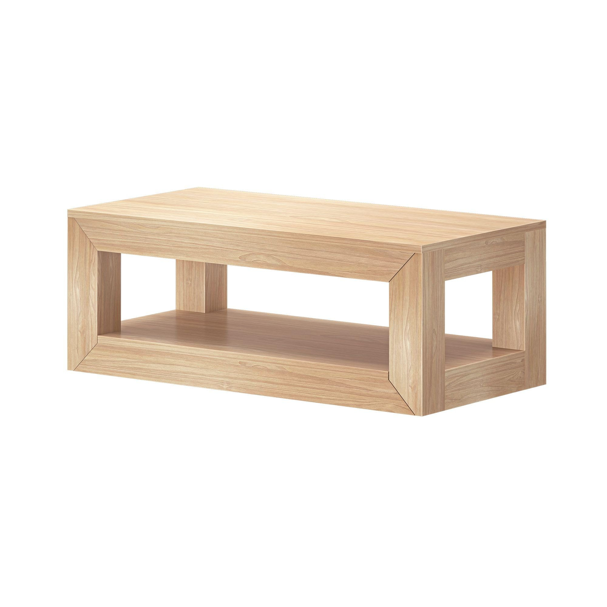 Plank+Beam Modern Rectangular Coffee Table with Shelf, Solid Wood, 40 Inch, Center Table with Sto... | Amazon (US)