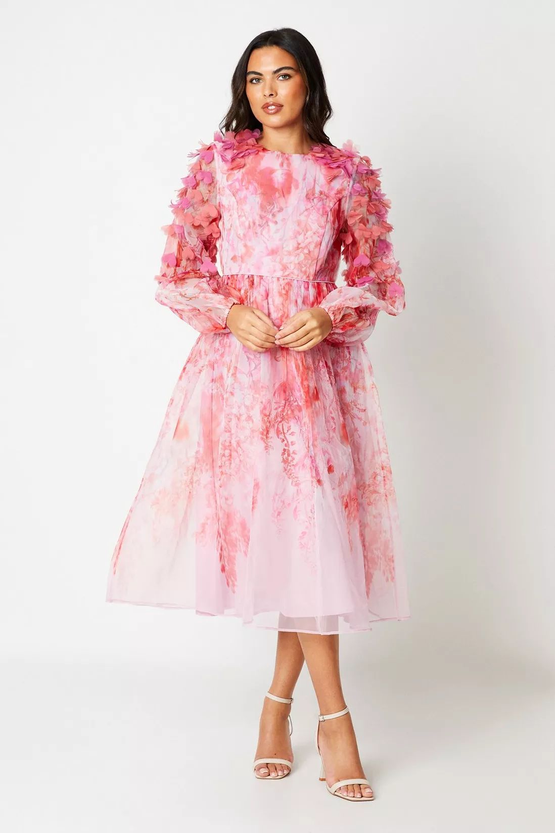 Dresses | Hand Stitched 3d Floral Organza Midi Dress | Coast | Coast UK & IE