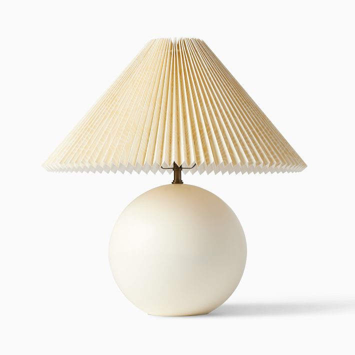 Sarah Sherman Samuel Metal Sphere Table Lamp & Pleated Shade | West Elm (US)