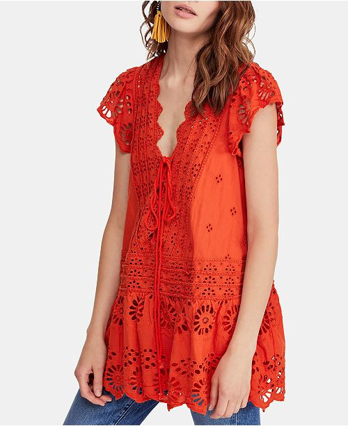 Free People Cotton Esperanza Eyelet Top & Reviews - Tops - Women - Macy's | Macys (US)