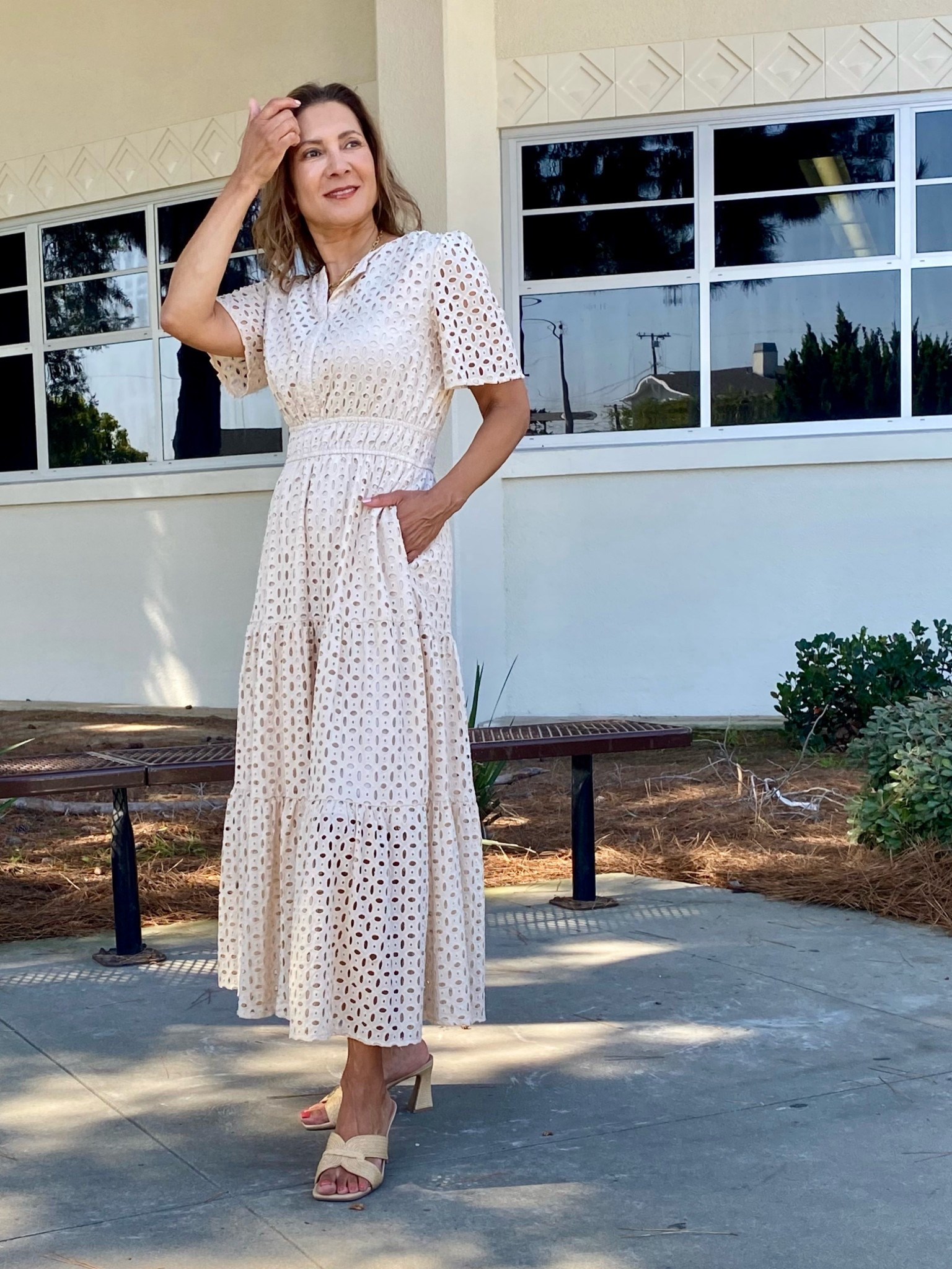 My spring dress makes a wonderful work outfit.  The eyelet is so pretty, and I love that it’s fully lined. It’s an Amazon find that comes in so many pretty shades. Which one would you choose?

#LTKSeasonal #LTKWorkwear #LTKOver40