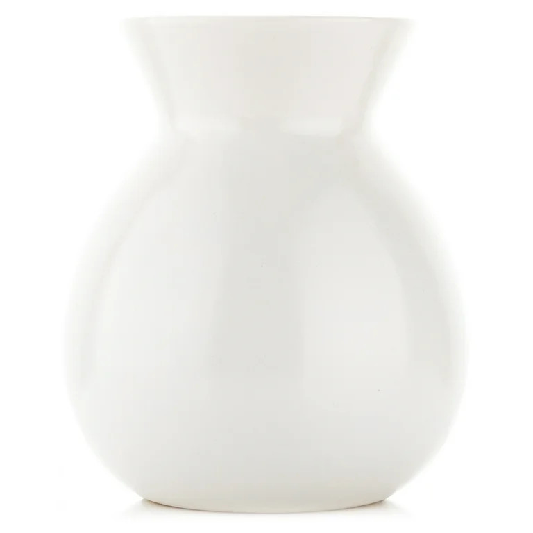 Better Homes & Gardens White Rustic Ceramic Decorative Table Vase | Walmart (US)