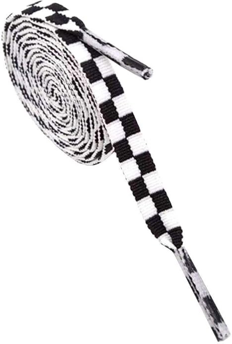 Goodlace Two-color Checkered Flat Shoelaces Plaid Shoe Lace for Casual Shoes 47In / 55In | Amazon (US)