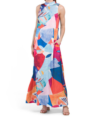 Halter Satin Abstract Dress | TJ Maxx