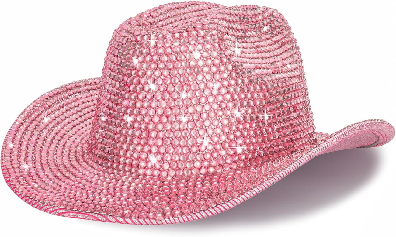 HinyBoeh Silver Space Holographic Cowboy Hat for Womens - Glitter-Western Cowboy Hat for Beach Pa... | Amazon (US)