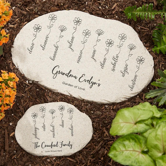 Garden of Love Personalized Round Garden Stone Mother's | Etsy | Etsy (US)