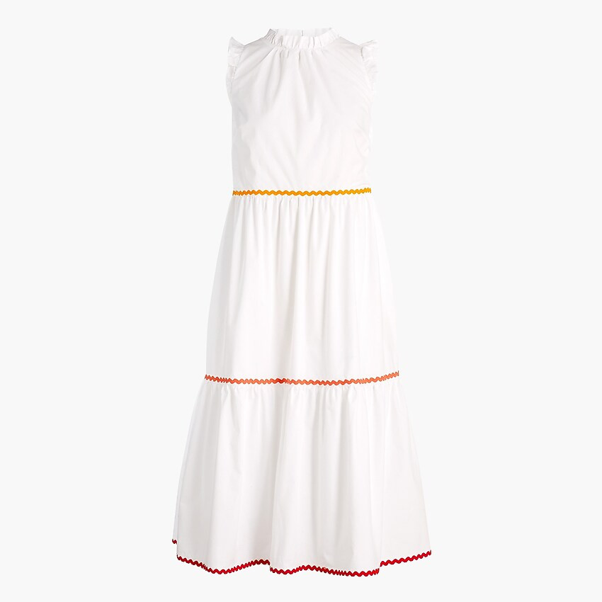Tiered midi ruffle dress with rickrack trim | J.Crew Factory