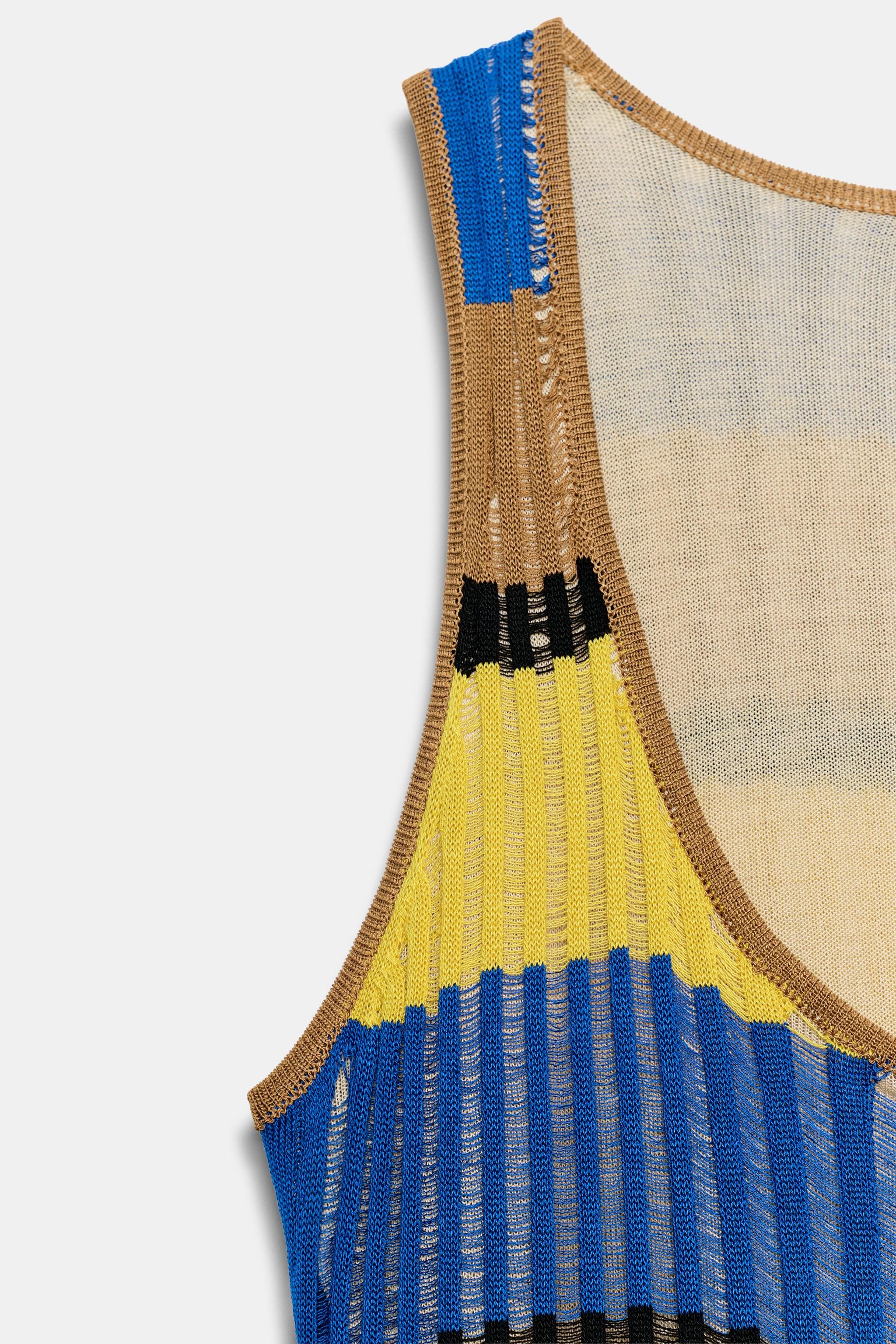 LONG STRIPED KNIT DRESS | Zara UK