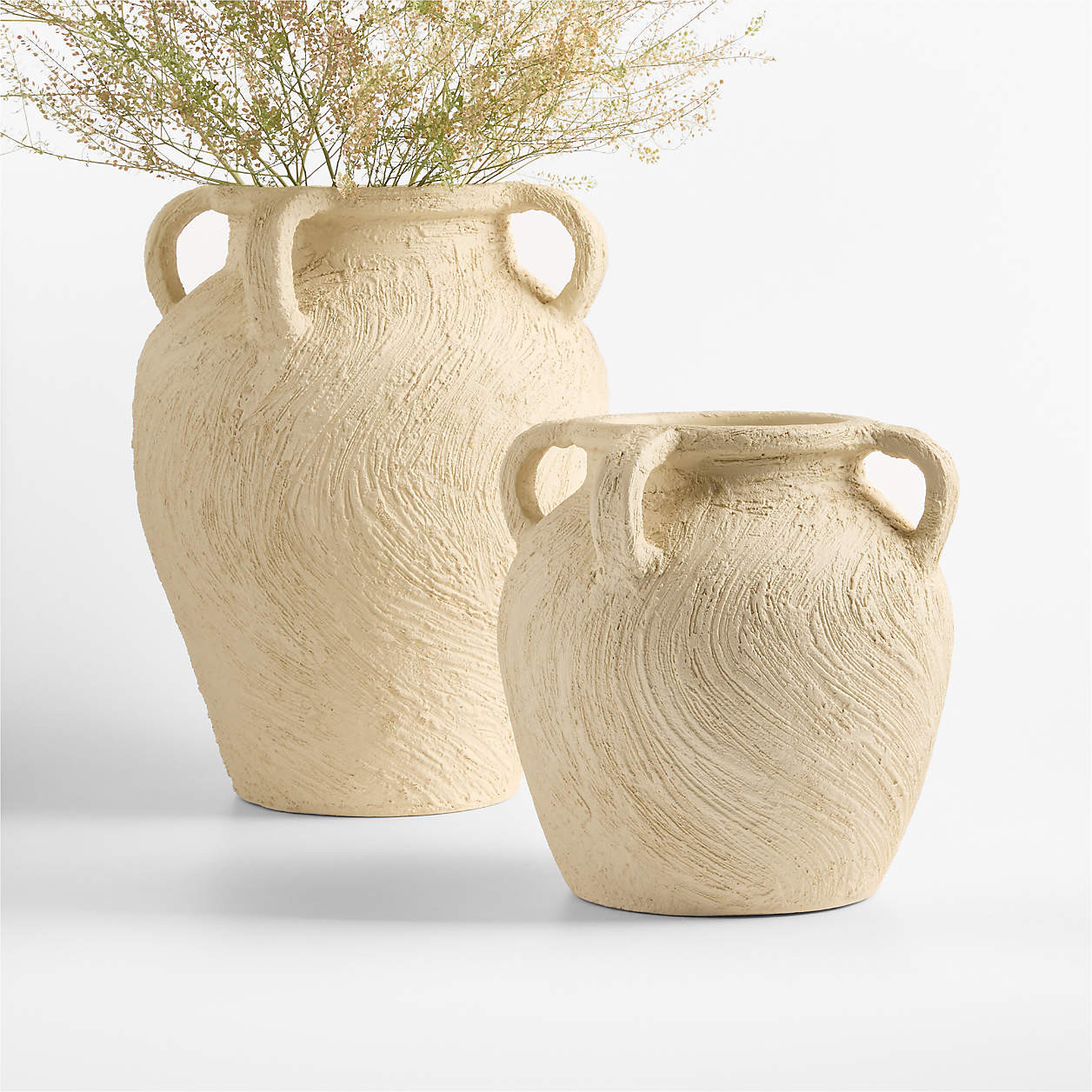 Beach Sand White Vase 11.25" + Reviews | Crate & Barrel | Crate & Barrel