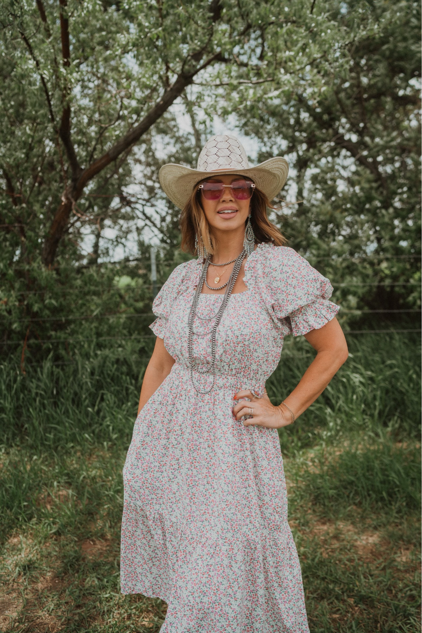 Just over here living all my farm girl dreams with my new @goldielew_ collection!!! This dress is so cute AND has pockets!!! It runs TTS - I’m in a medium. Hat and jewelry linked too!!! 

#LTKFind #LTKstyletip #LTKbeauty