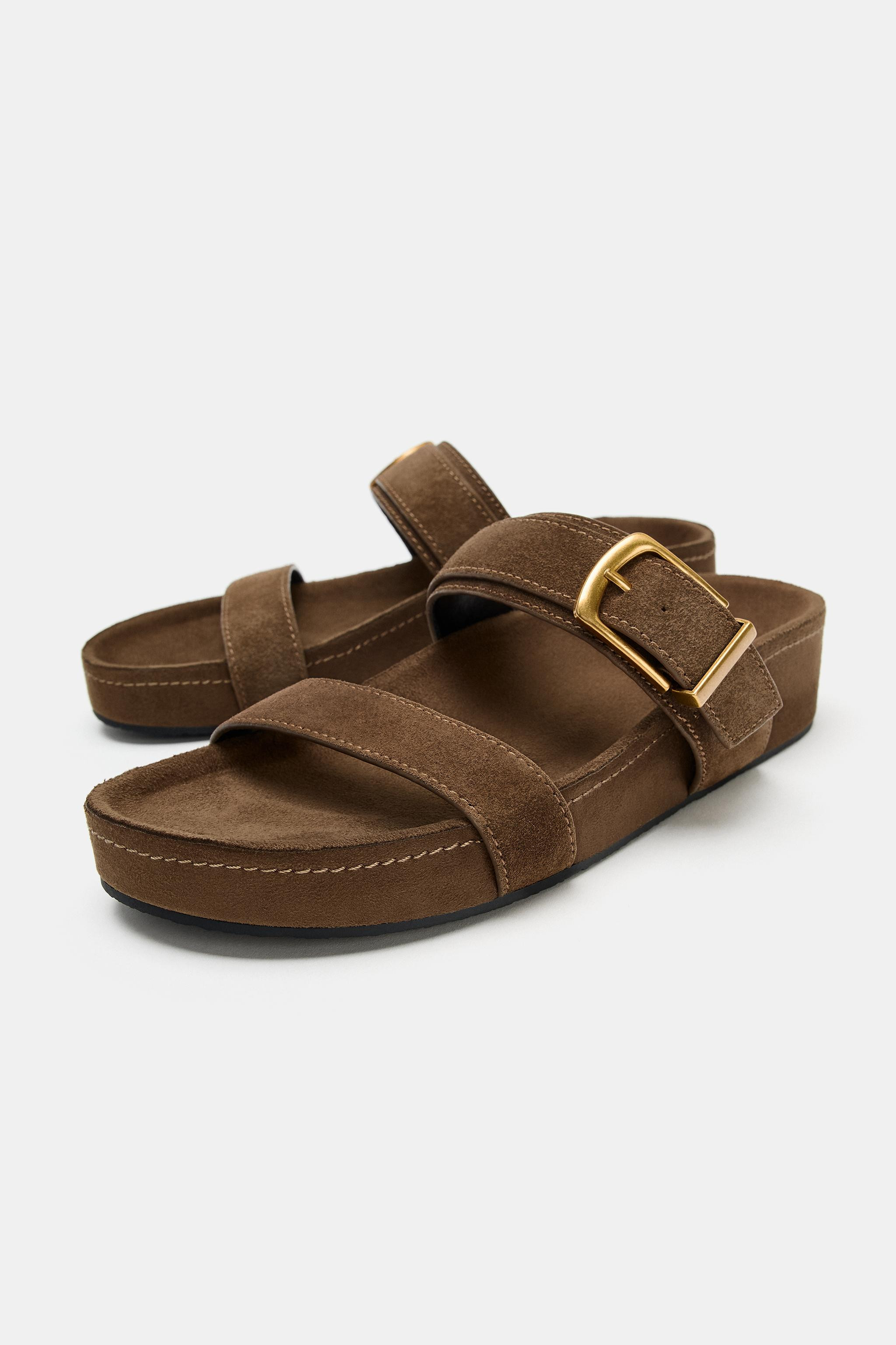 SPLIT SUEDE PLATFORM SANDALS | Zara UK