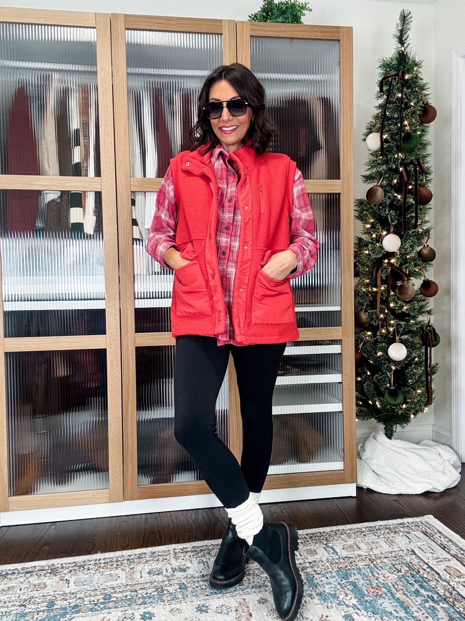 Amazon vest 
Casual holiday outfit
Leggings outfit 

#LTKHoliday #LTKmomlife #LTKOver40