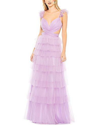 Mac Duggal Ruffle Tiered Tulle Cut Out Gown | Gilt & Gilt City