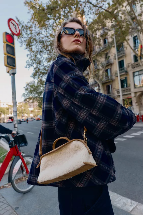 LONG FAUX SHEARLING BAG | Zara US